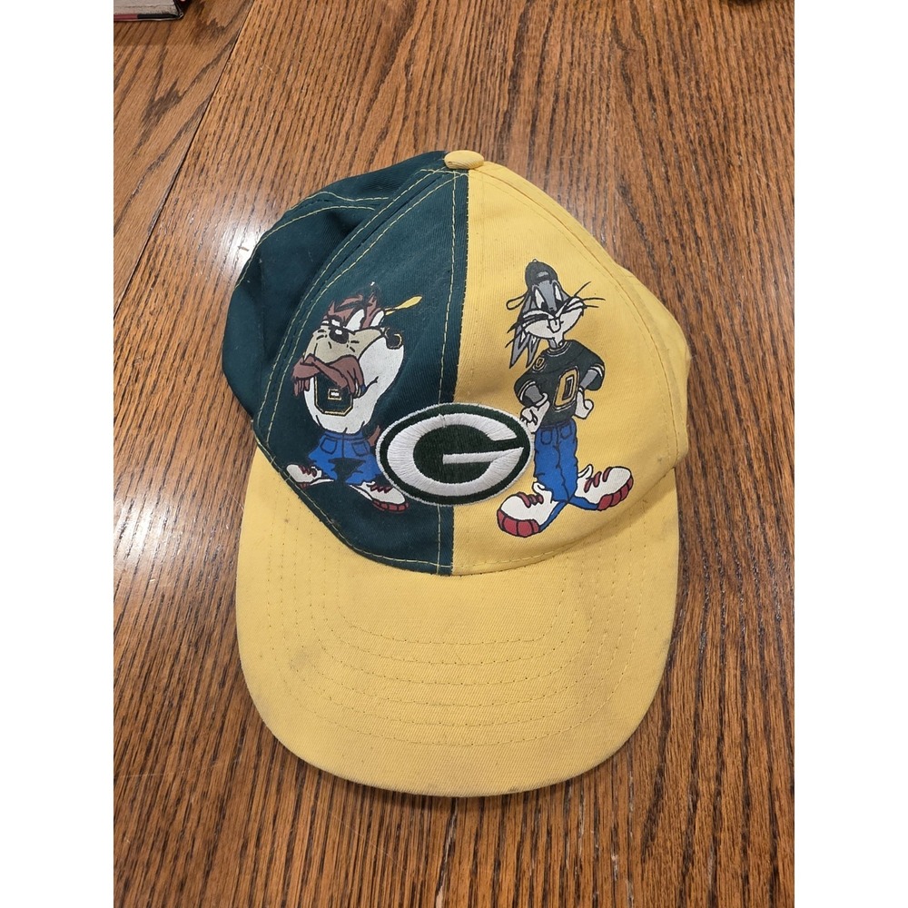 Vintage 1993 Green Bay Packers Looney Tunes Snapback Hat Bugs Bunny Taz NFL OS